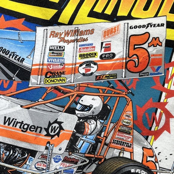 Mark Kinser Wirtgen Durst Goodyear Racing Autographed Medium T-Shirt Made In USA - Picture 3 of 12